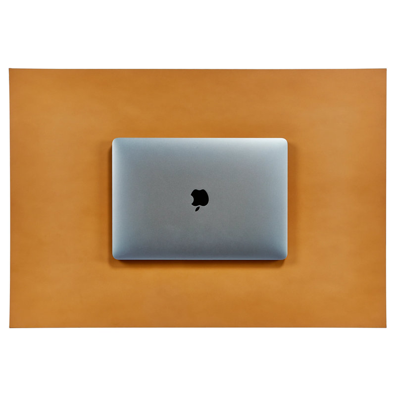 Graphic Image Desk Blotter Double-Sided Leather, Combo, Navy/Tan