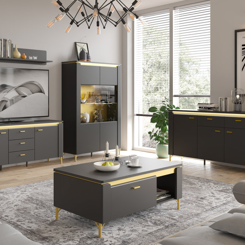 Baelin Coffee Table with Storage, Black
