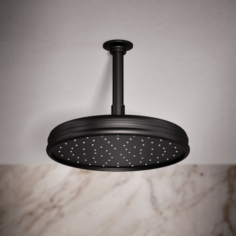 Tête de pluie traditionnelle 10 po avec jet à induction d'air Katalyst, Noir mat, 2,5 gallons par minute