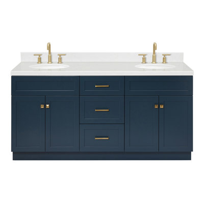 Partham 72'' Free Standing Double Bathroom Vanity with Quartz Top -  Winston Porter, 551842CB3C234984B56FC45F529E5340