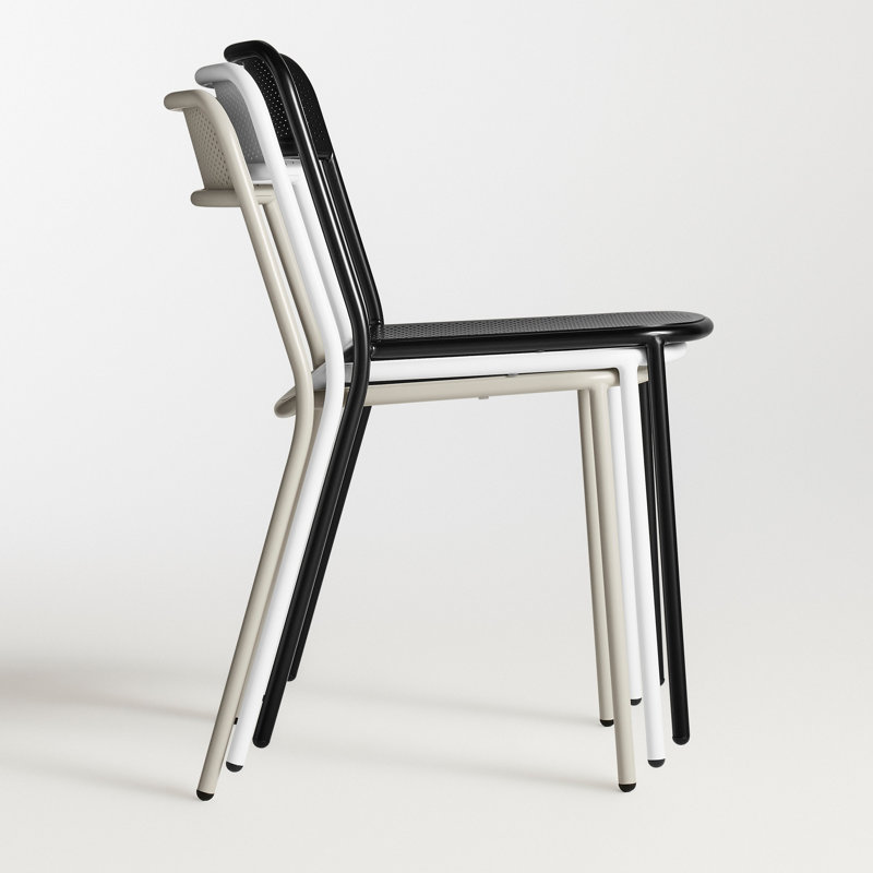 Trim Outdoor Dining Side Chair, Black