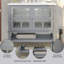 Meuble-lavabo simple 36 po avec lavabo en céramique et comptoir, meuble-lavabo avec tablette réglable et tablette ouverte-233334822