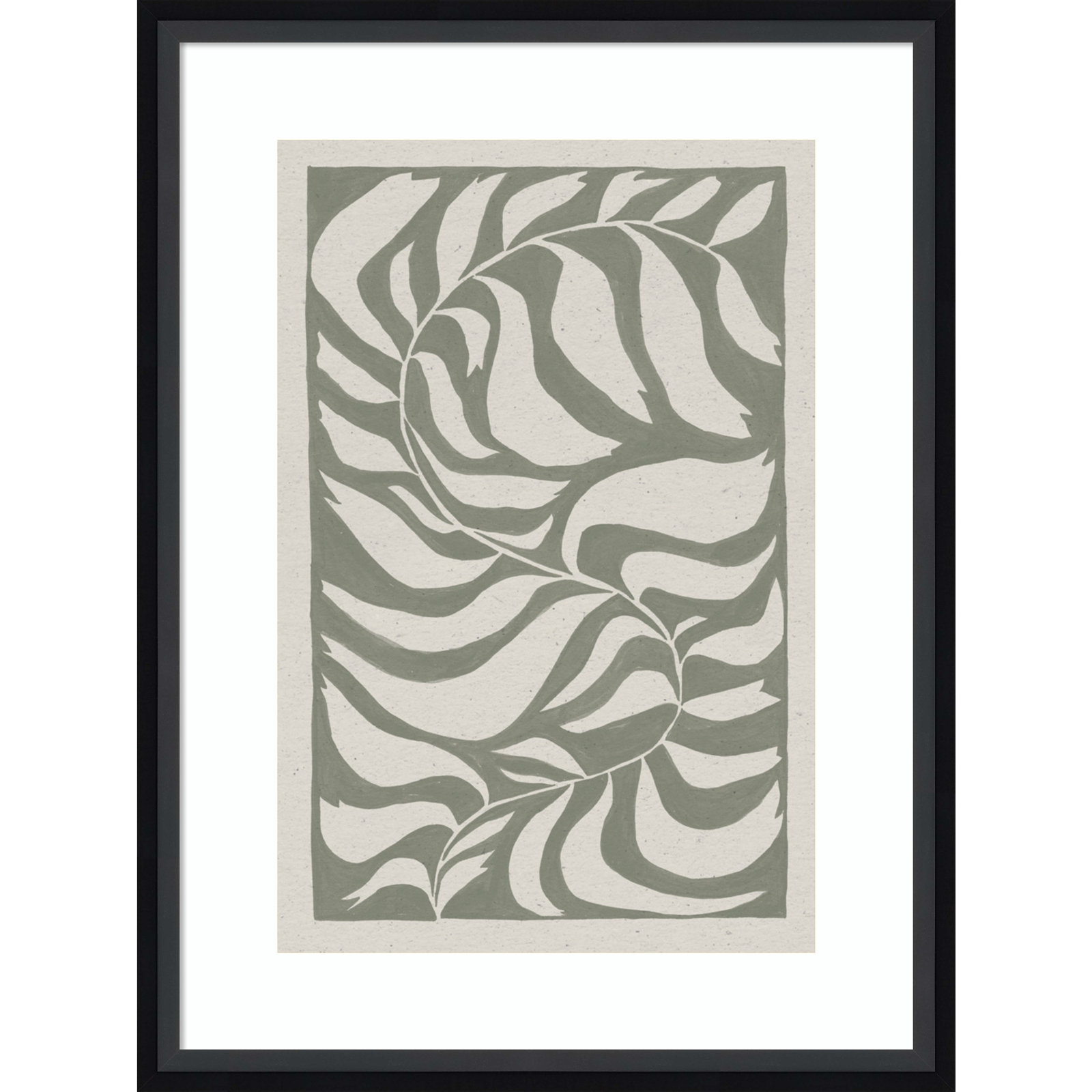 Winding Vine Print by Moira Hershey, Black, 21" H x 16" W x 2" D