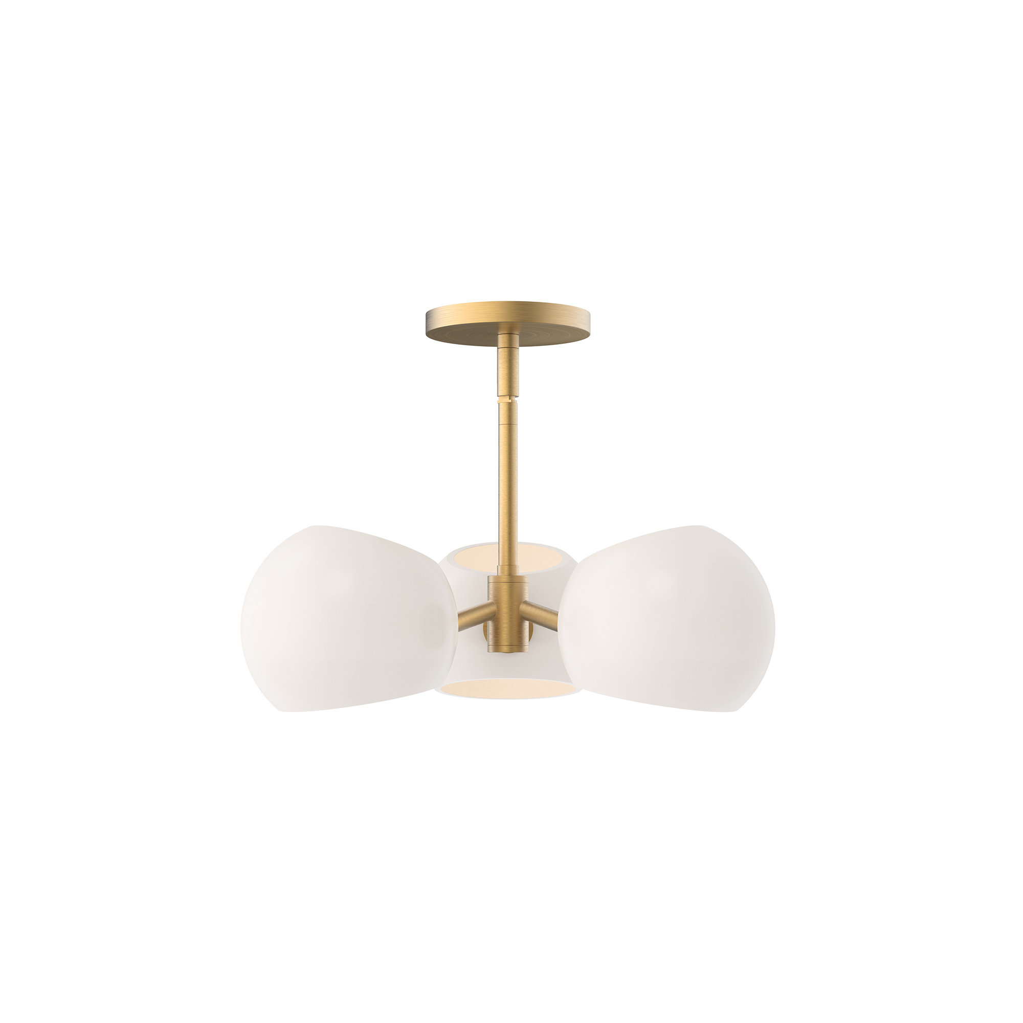 Willow 3 Light Glass Pendant, Brushed Gold, Opal
