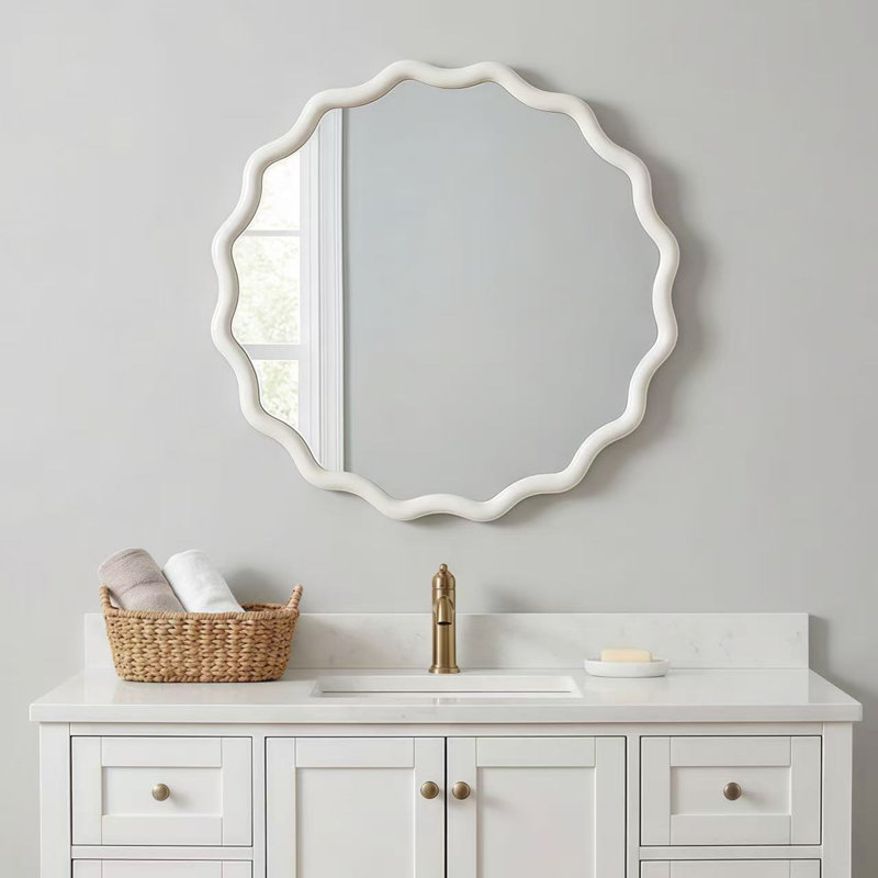 Miroir rond, Blanc, Rond