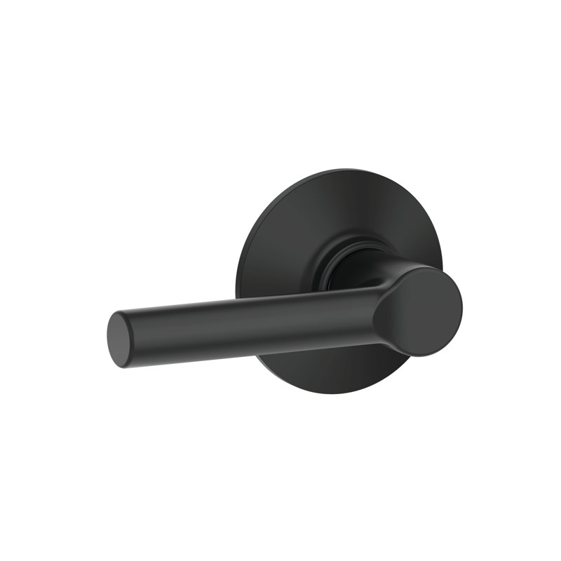 Broadway Passage Door Lever with Rosette, Matte Black