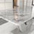 Contemporary 7-Piece Faux Marble Dining Set with Upholstered Cantilever Chairs-816305820-816305822