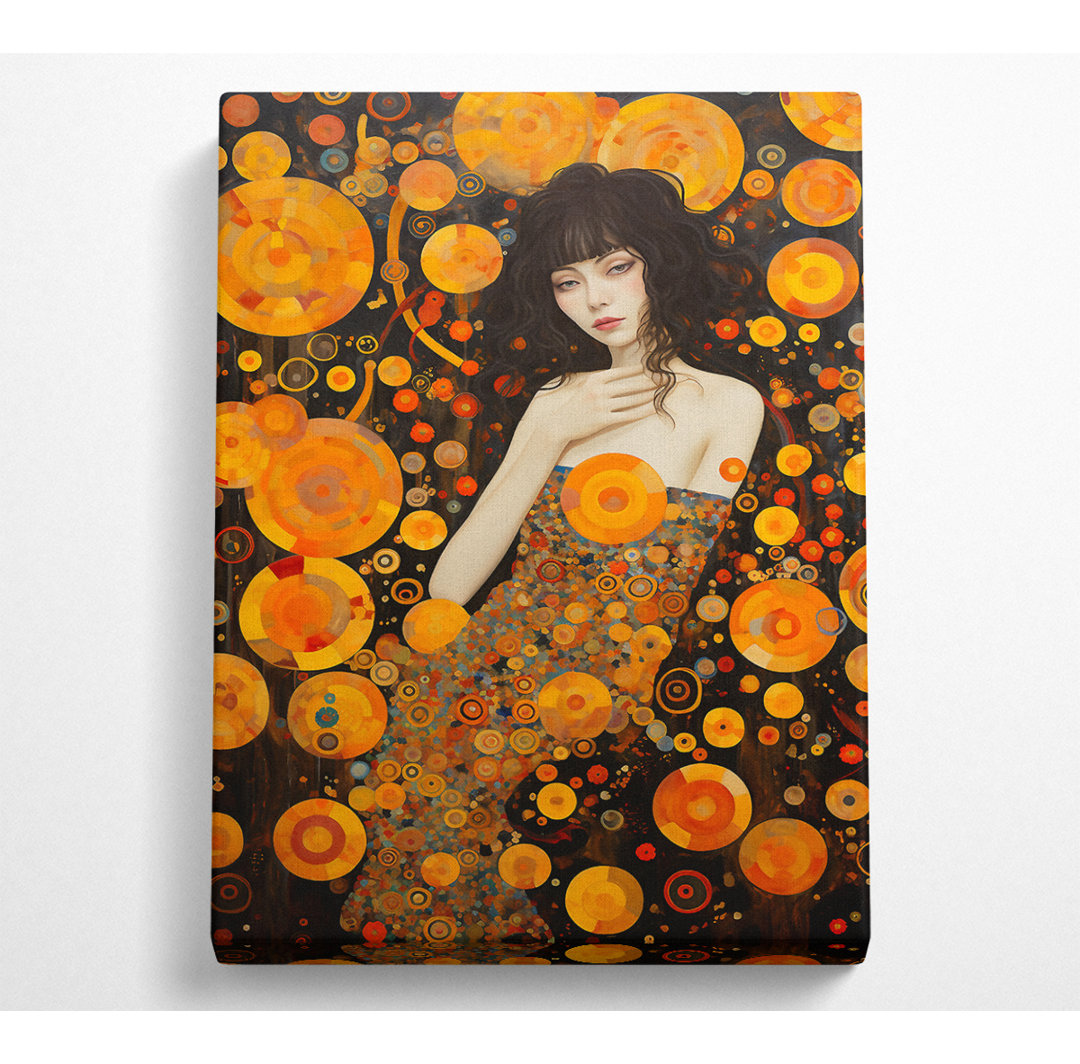 Orange Klimt Style - Kunstdrucke auf Leinwand