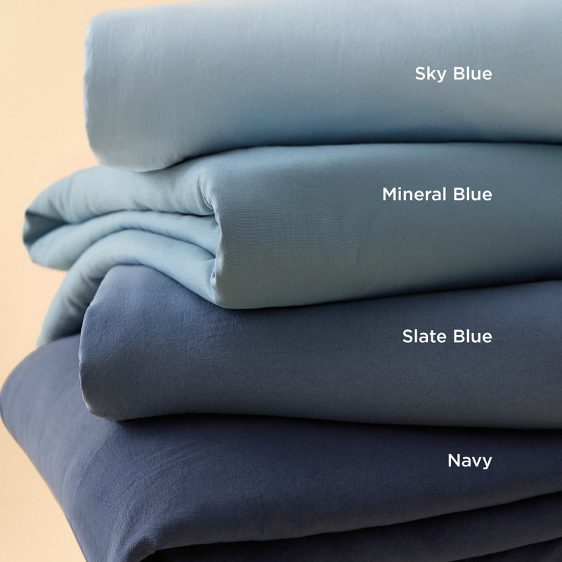 Bedsure Microfiber Duvet Cover California King Size - Prewashed Cotton-Like Extra Soft Bedding Set (Set of 3), Mineral Blue