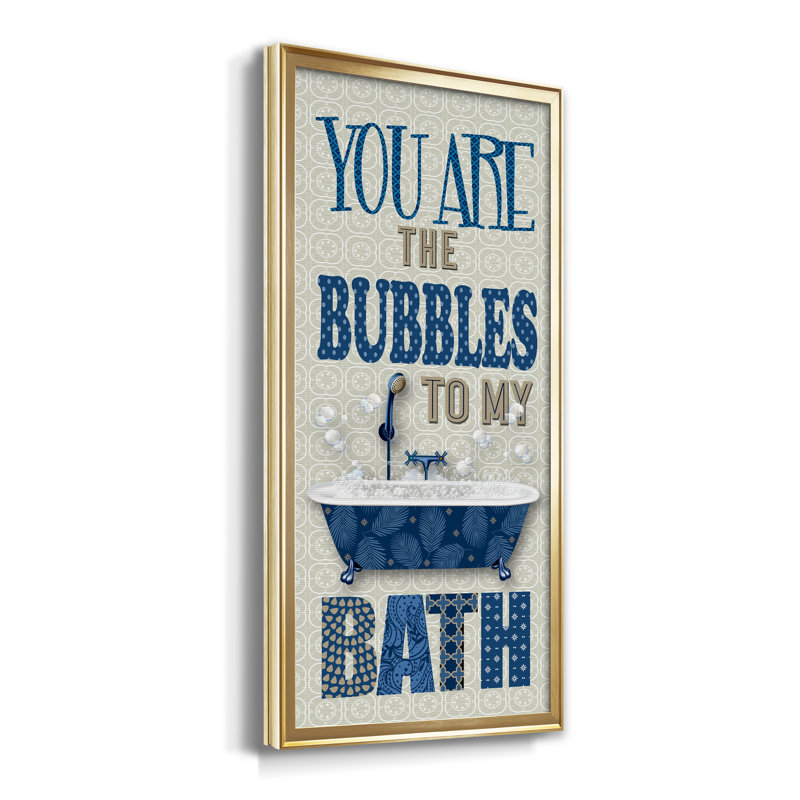 «Bubbles to My Bath», reproduction d'art textuel sur toile encadrée, Doré, H 22,5 po x l 42,5 po x P 1,5 po