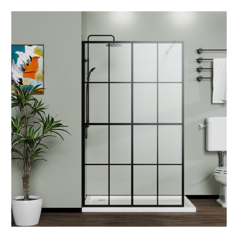 Goodyo 46" X 72" Shower Screen Walk-in Wet-room Black