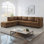 Canapé modulaire rembourré 120 po avec repose-pieds détachable 120 po, canapé d'angle en forme de L reconfigurable, canapé-lit modulaire rembourré à 6 sièges modernes pour salon d'appartement
