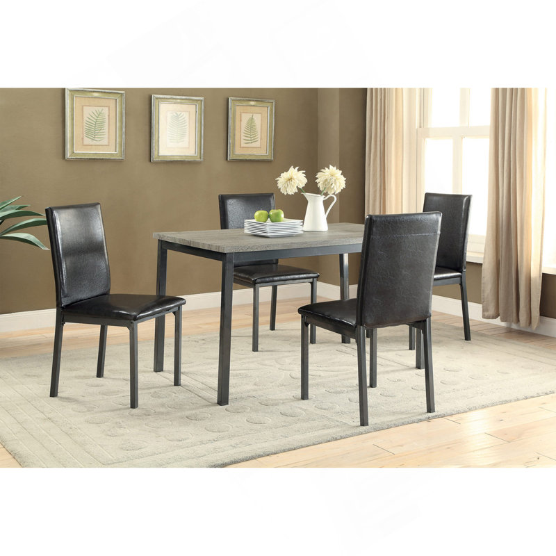 Ensemble de 2 chaises d'appoint rembourrées en similicuir noir