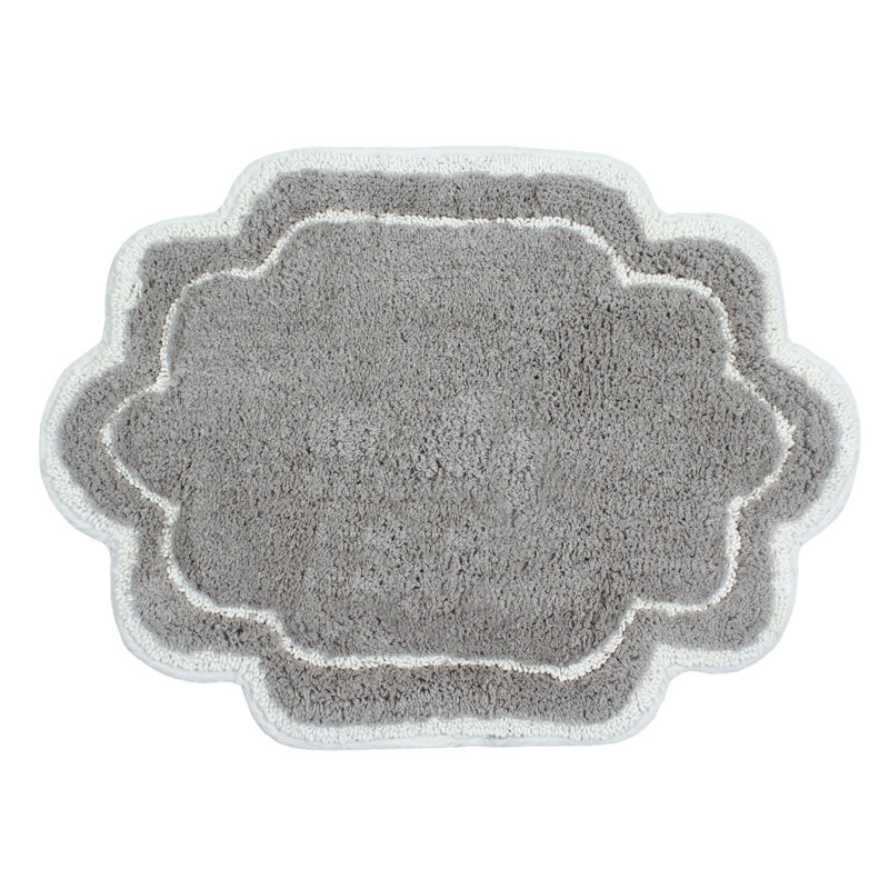 Tapis pour salle de bain Dobrinka, Gris, 17 po x 24 po (rectangulaire)