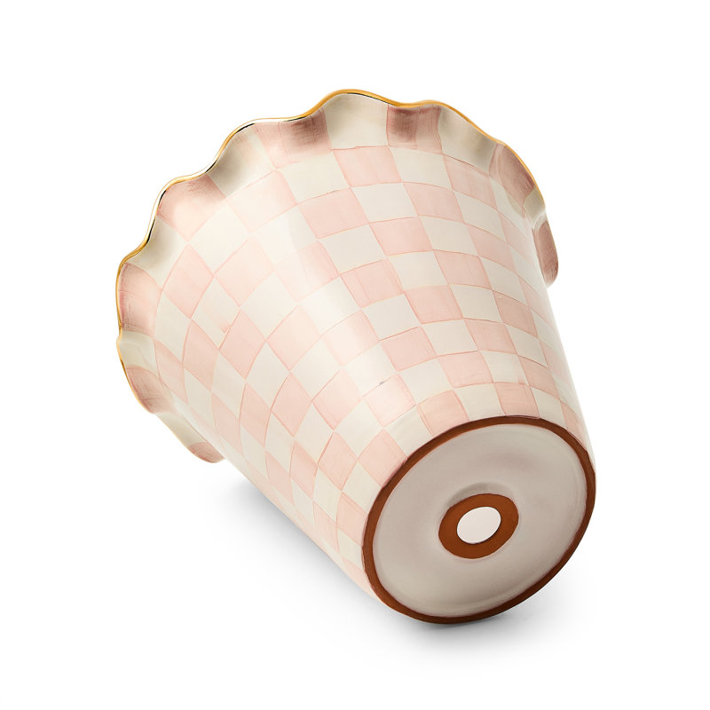 Rosy Check Ceramic Garden Pot, 16.5" H x 18" W x 18" D