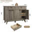 Buffet 47,2 po avec rangement, tiroirs et tablettes réglables, grand buffet en bois pour la cuisine, le salon pour le bureau, l'armoire de rangement pour la chambre à coucher, l'armoire de rangement pour le couloir-261626305