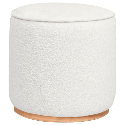 Keita Faux Sheepskin Upholstered Round Ottoman