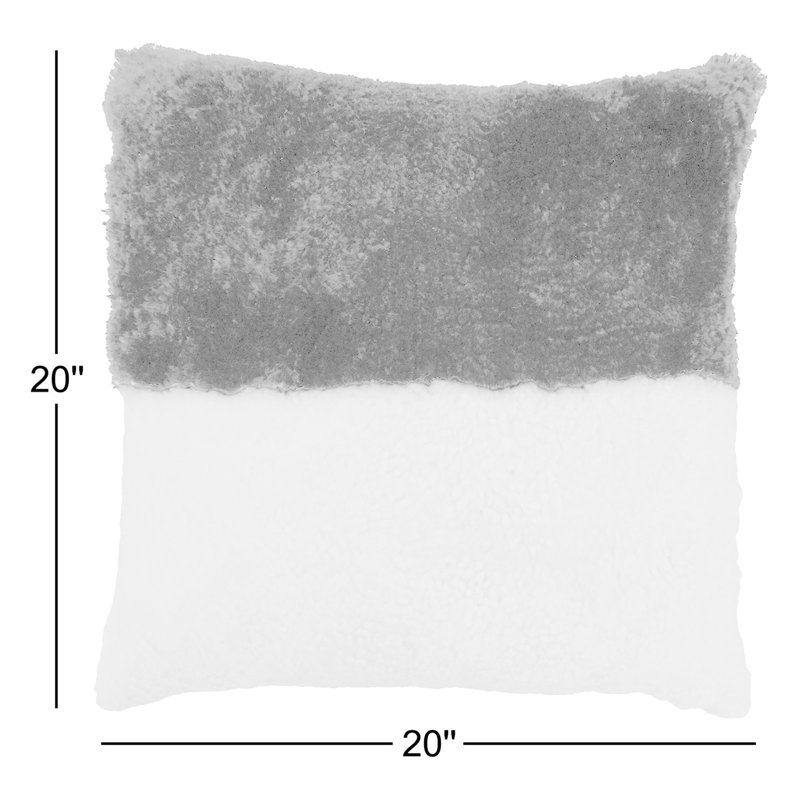 Shearling Collection Sheepskin Throw Pillow, Black, Polyester