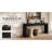 65 Inch Solid Wood Veneer Console Table, Farmhouse Entryway & Sofa Table, Black