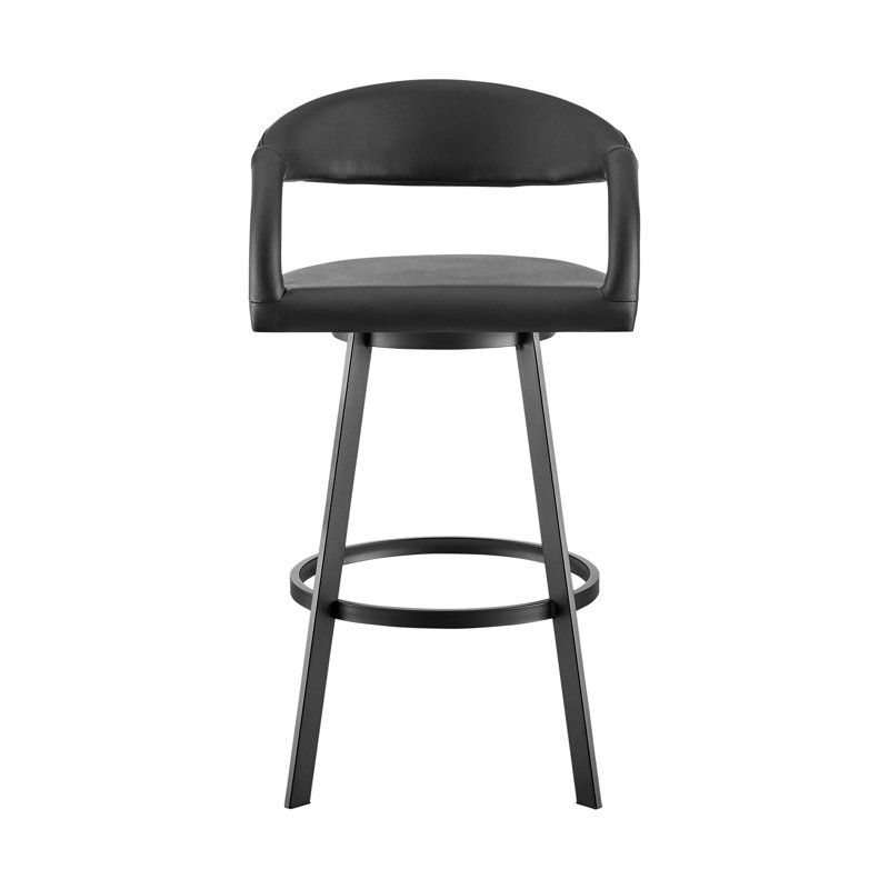 Tabouret de bar Gassville, Noir, Tabouret de comptoir (siège d'une hauteur de 26 p