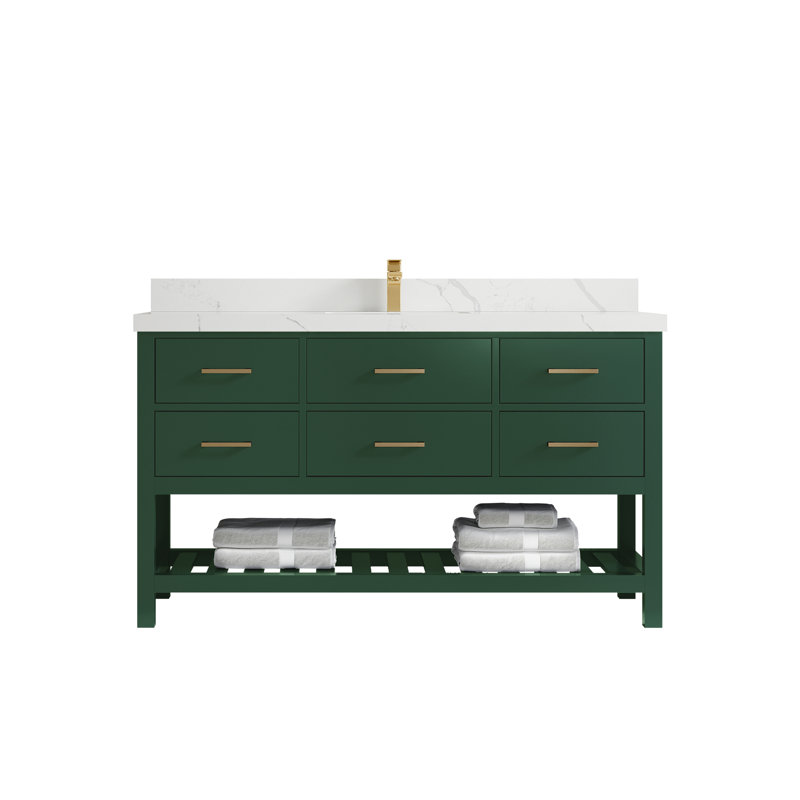Ensemble de meuble-lavabo simple 60 po Parker, Calacatta Laza