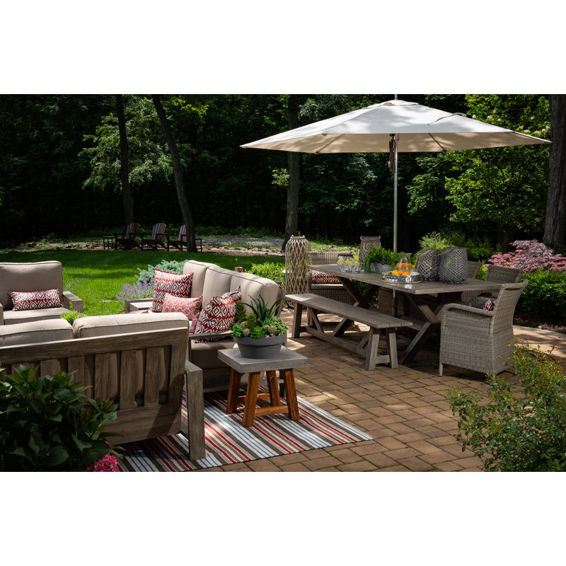 Outdoor Dining Armchair, White Coral/Taupe