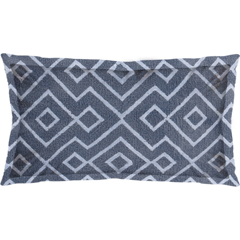 Boswell 14x26 Blue Diamond Patterned Pillow Cover, 14" x 26"