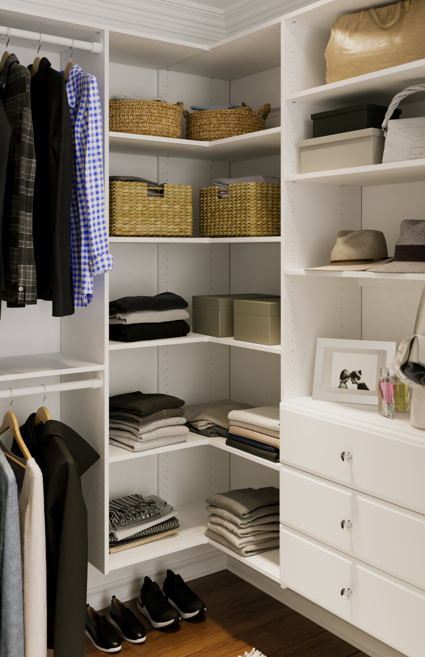 Dotted Line Grid 30" W Closet Corner System & Reviews | Wayfair
