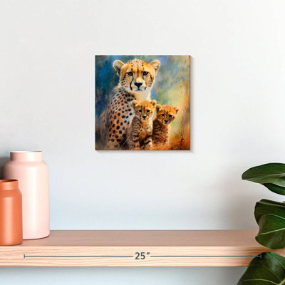 Mère guépard et oursons au coucher du soleil au Kenya 2