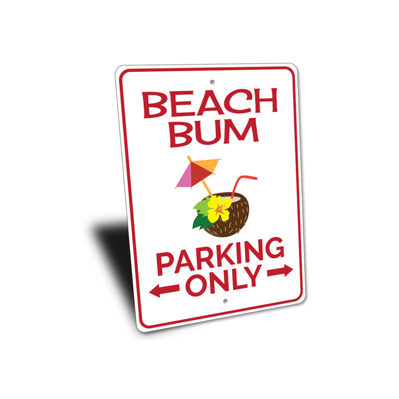 Enseigne de plage seulement, H 12 po x l 18 po x P 0,04 po