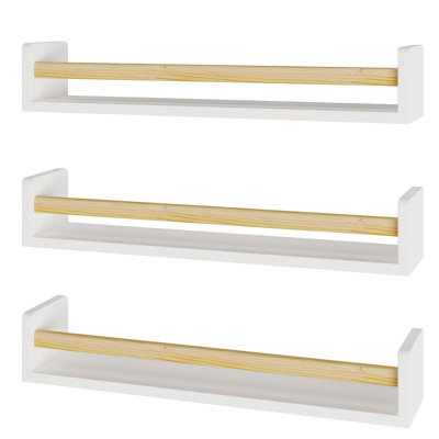 Edney 3 Piece Paulownia Floating Shelf