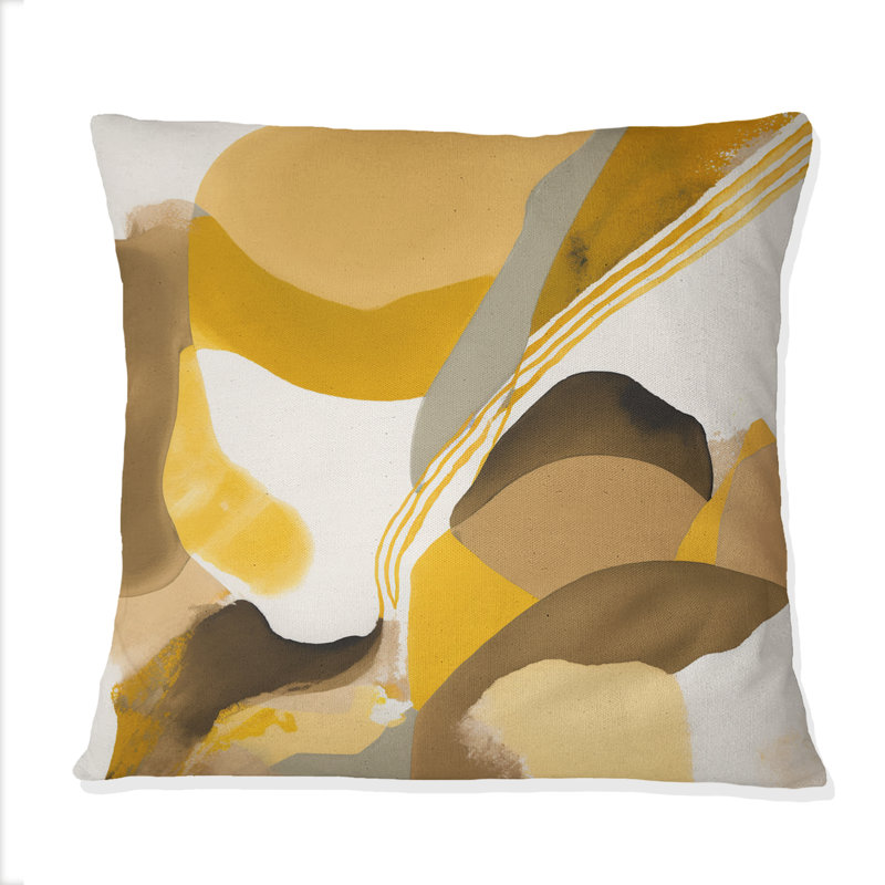 Coussin Mustard Yellow Retro II - Abstract