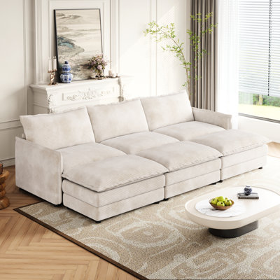 Comfy Corduroy 3 With 2 Ottomans, Deep Recliner For Living Room, Upholstered High Material And Relaxing Sponge Oversized Area, Fine Fabric Quality Ins