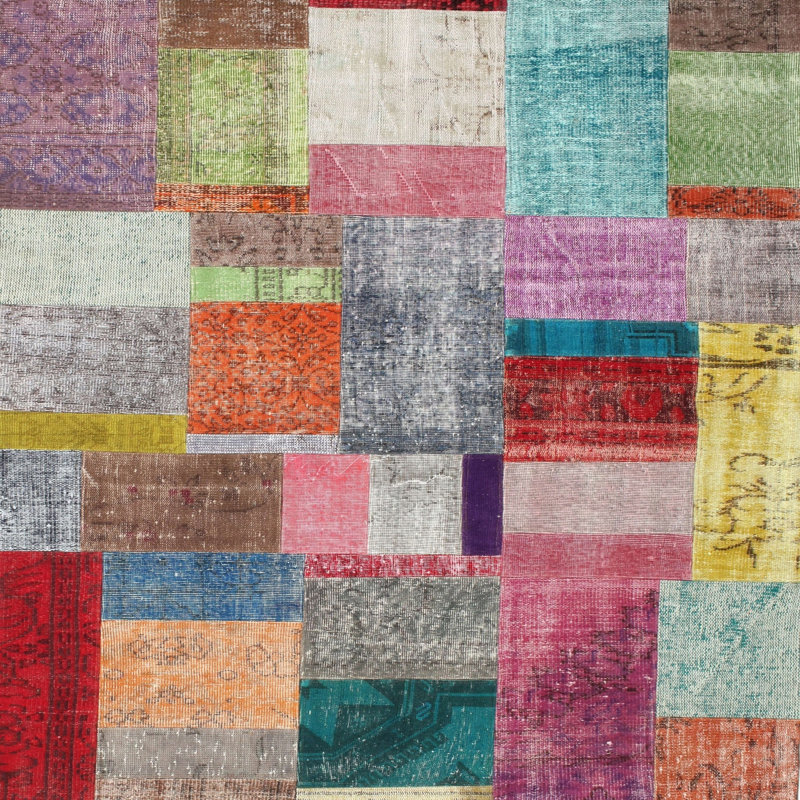 Tapis gris/beige/brun contemporain, Carré 3 pi