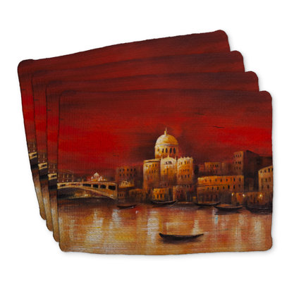 Venise by Red Dawn Braided Polyester Placemats Set of 4