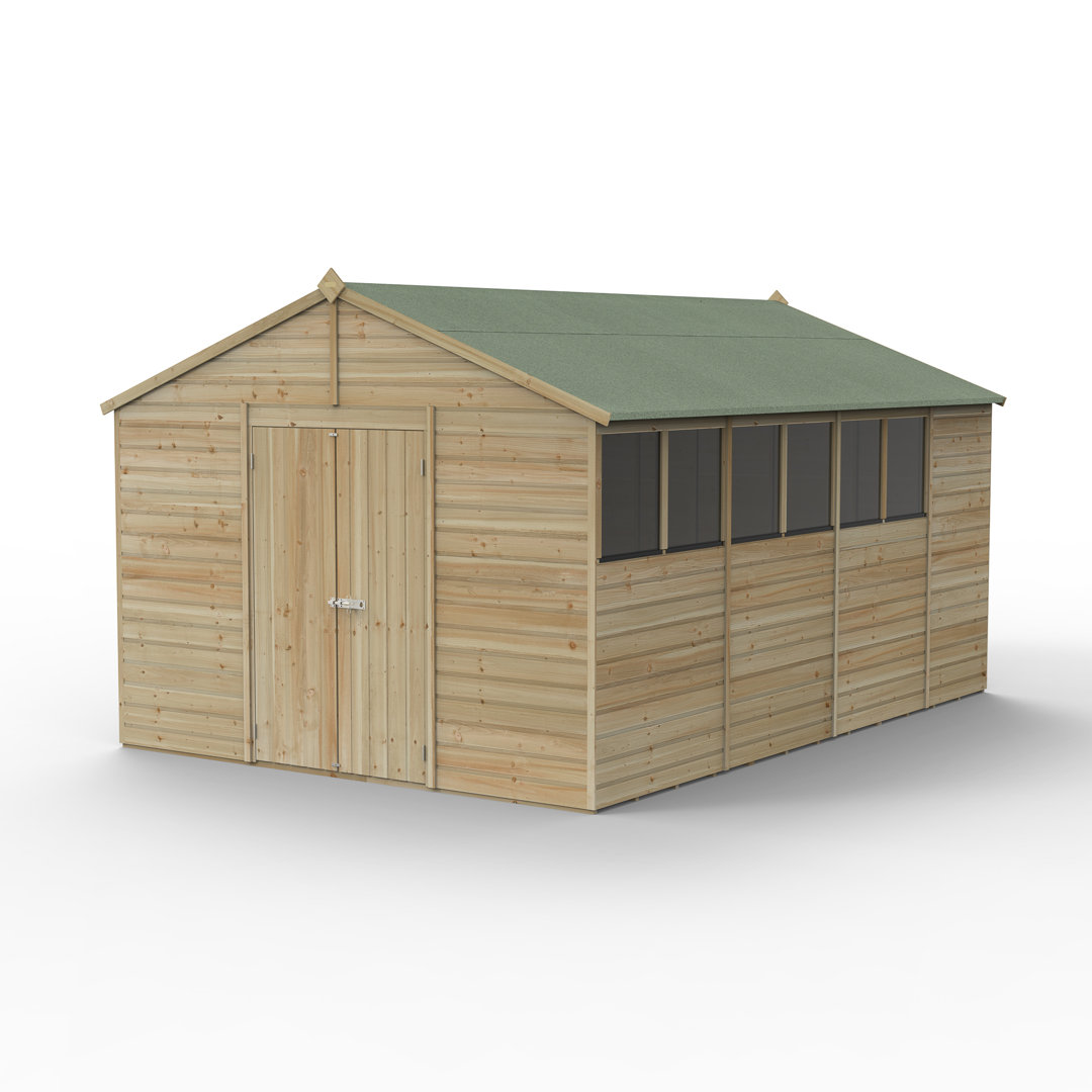 Beckwood 8 ft. W x 10 ft. 6 in. D Solid Wood Apex Garden Shed