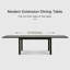 Grande table de salle à manger extensible d'extérieur en métal et aluminium de 53 à 106 po ajustable pour 6 à 8 personnes