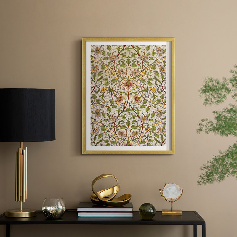 Vintage Abstract Print XXXIV Framed Print - Solid Wood, H 11 po x l 9 po, Doré