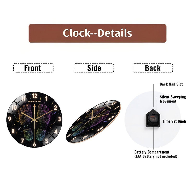 Horloge murale en verre 12 pi