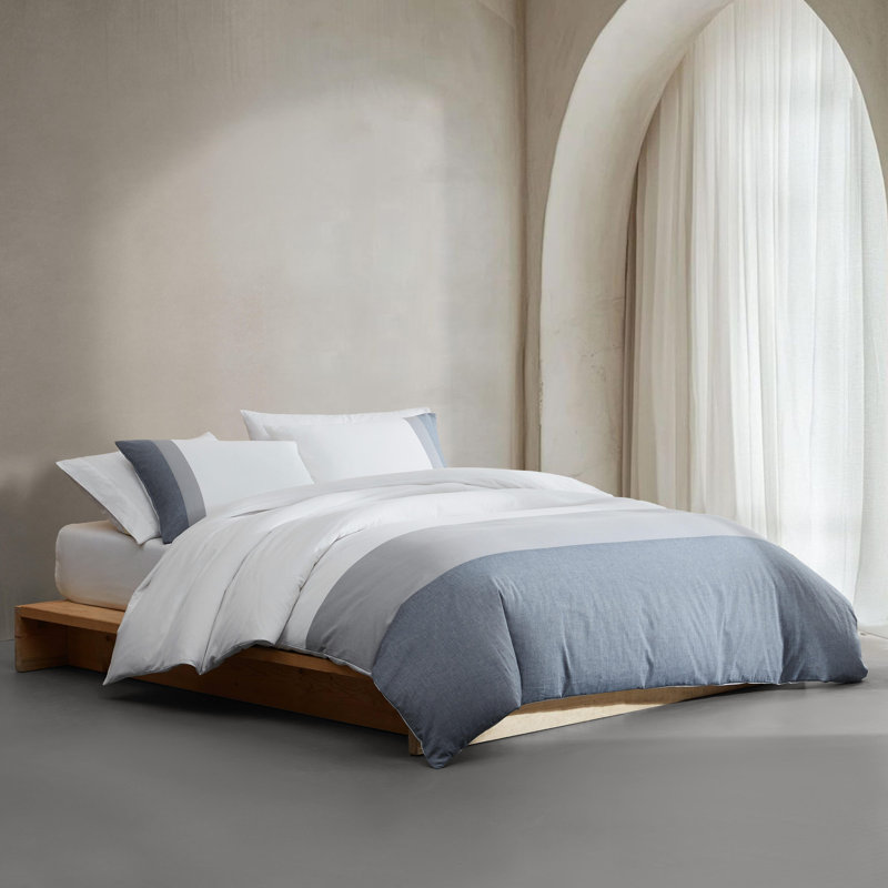 Ensemble d'édredon bleu Calvin Klein Chambray, Queen