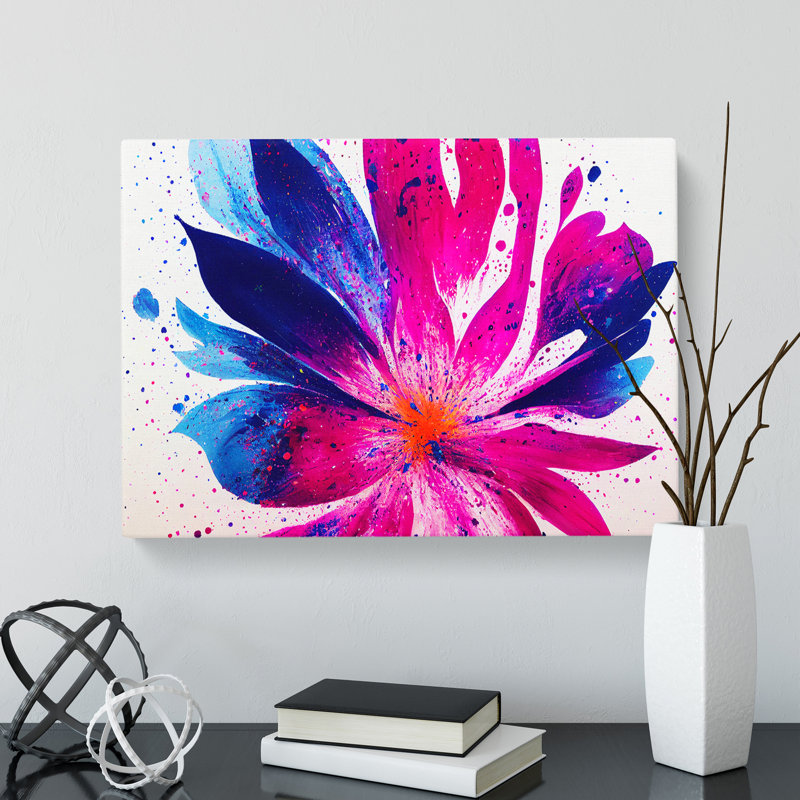 Precious Flower Splash - Wrapped Canvas Print, 35cm H x 50cm W x 3cm D
