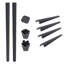 Ensemble de barrière de clôture en teck péruvien composite 38,25 po x 71,62 po avec cadre noir-131230361-131230363