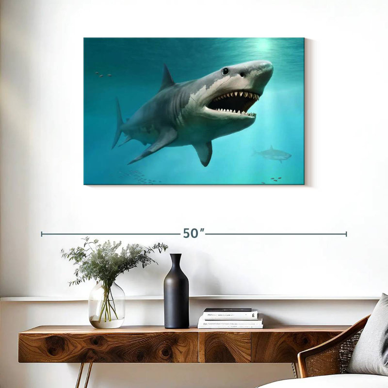 Brampt Extinct Megalodon Shark, 24'' H x 36'' W