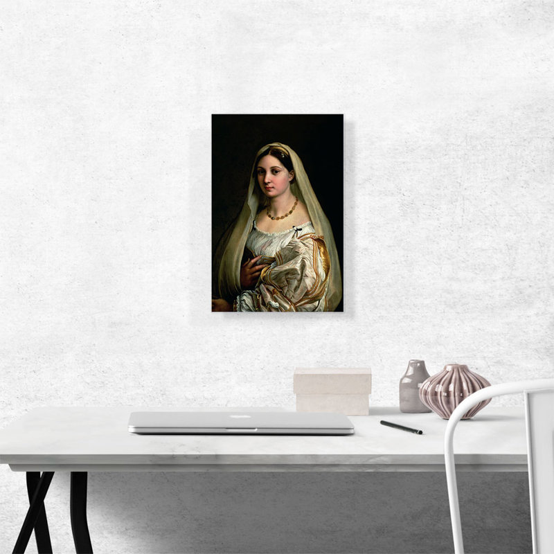 "La Donna Velata 1515" par Raphael, reproduction d'art sur toile tendue, H 18 po x l 12 po x P 0,75 po