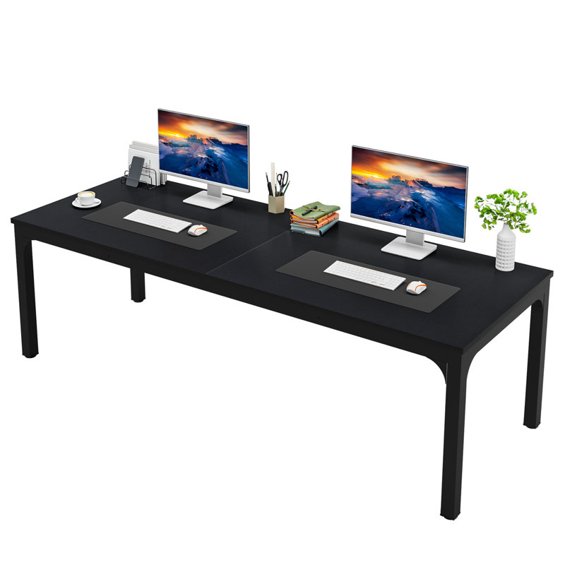 Pallas 78.74'' Extra Long Double Computer Desk for Workstation, Black