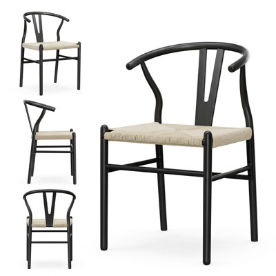 Wishbone Chair Solid Wood Y-Back Dining Chairs 