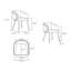 Chaise de salle à manger Modern Reeva revêtue de similicuir avec dossier en bois de hêtre et pieds en bois massif noyer et camal-310391508