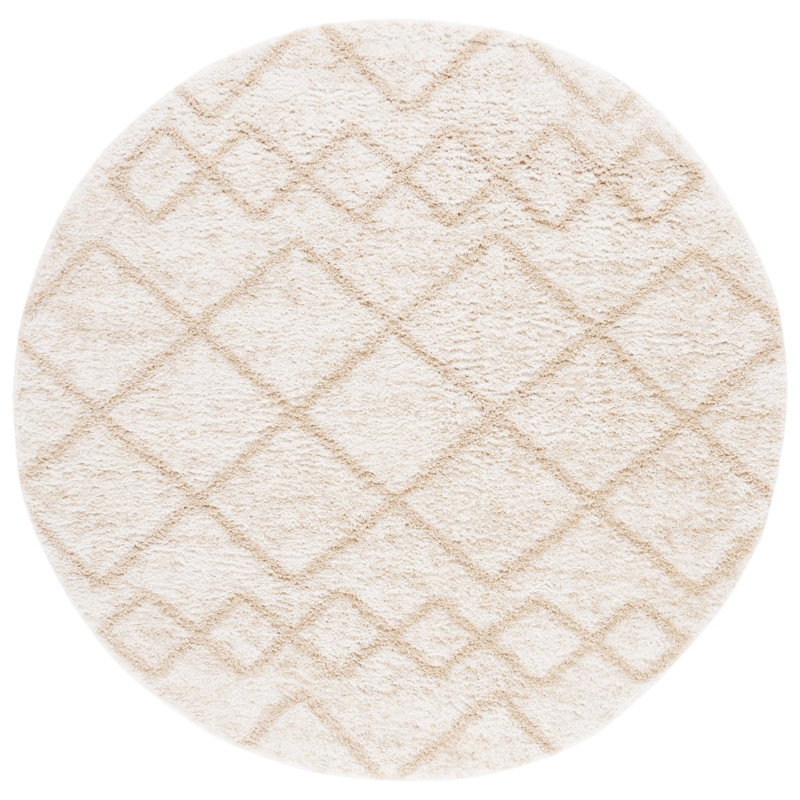 Tapis à poils longs Berber, Rond 7 pi