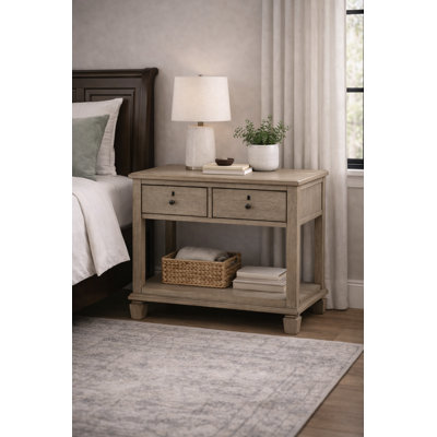 Danar 32" Transitional Nightstand In Gray Oak Finish