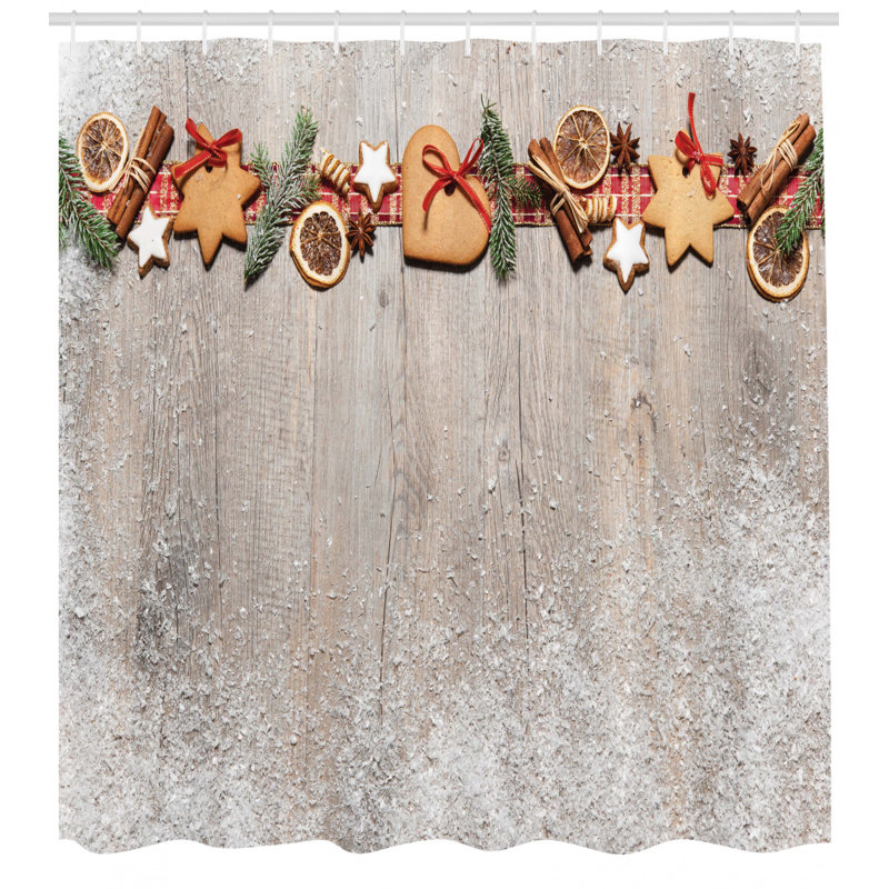 Ensemble de rideau de douche et crochets pour les cookies, H 70 po x l 69 po